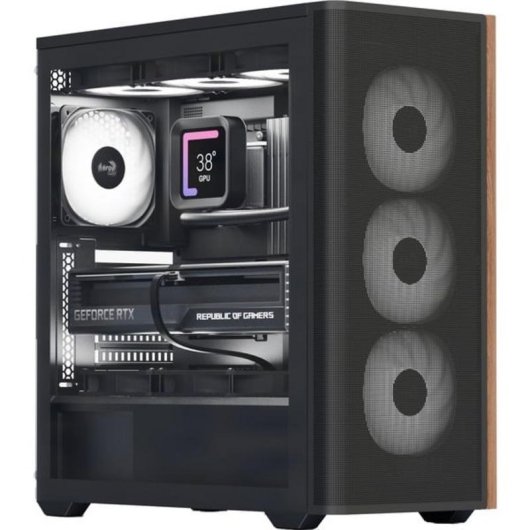 PC-Gehäuse Aerocool D501A Midi Tower Schwarz mit RGB-Beleuchtung
