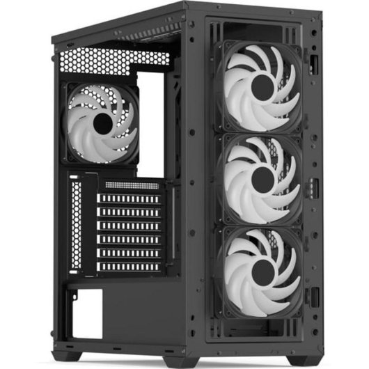 PC-Gehäuse Aerocool D501A Midi Tower Schwarz mit RGB-Beleuchtung