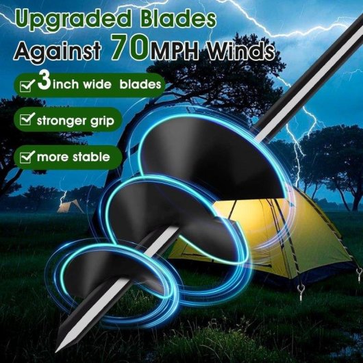 Anclaje Helicoidal Autrucker 45 cm Acero Antitormentas para Gazebos y Trampolines