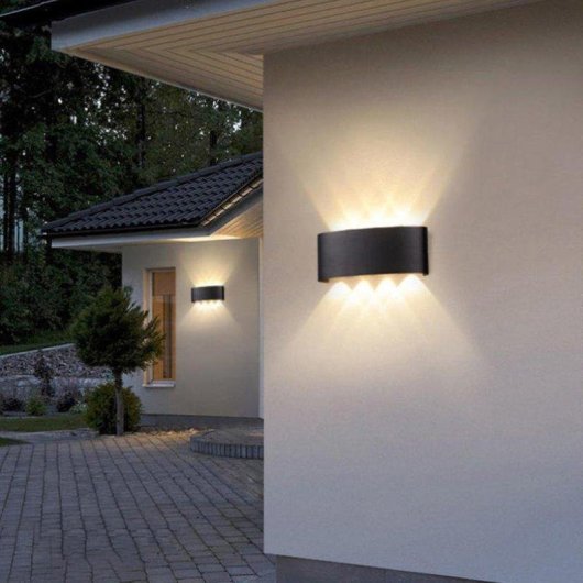Aplique LED Autrucker 2 unités Noir IP65 3000K Aluminium