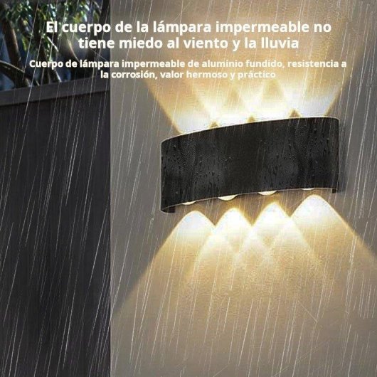 Aplique LED Autrucker 2 unités Noir IP65 3000K Aluminium