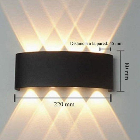 Aplique LED Autrucker 2 unités Noir IP65 3000K Aluminium