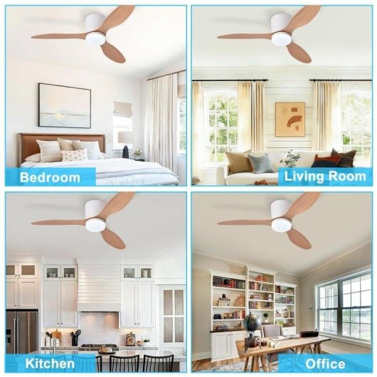 Deckenventilator mit Licht Autrucker 20W 107cm 6 Stufen DC Fernbedienung Winterbetrieb