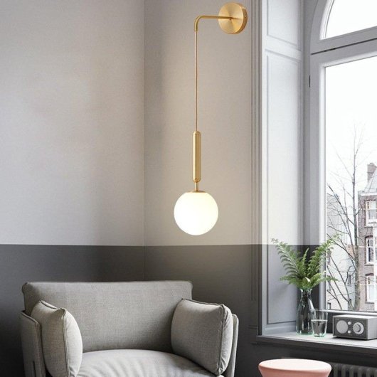 Lampe Murale Industrielle Autrucker Bola Globo Laton Doré Cable Ajustable