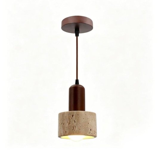 Moderne Pendelleuchte Autrucker E27 Travertin Synthetik