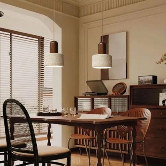Moderne Pendelleuchte Autrucker E27 Travertin Synthetik