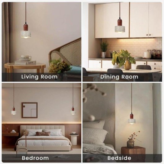Moderne Pendelleuchte Autrucker E27 Travertin Synthetik