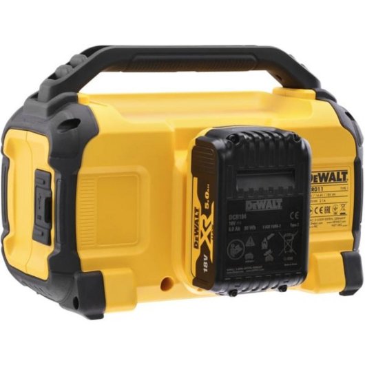 Altifalantes DeWALT portáteis Bluetooth 20W com bateria integrada e USB