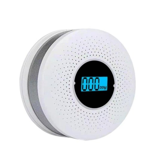Detector de Humo y Gas Autrucker Alarma 2 en 1 Pantalla LCD Batería