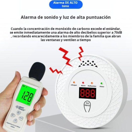 Rilevatore di fumo e gas Autrucker Monitoraggio continuo Allarme e display digitale