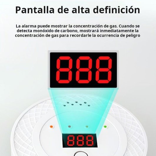 Rilevatore di fumo e gas Autrucker Monitoraggio continuo Allarme e display digitale