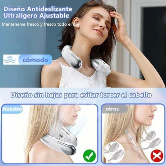 Mini Nackenventilator Autrucker 5 Stufen Bladeless 2400mAh USB-C Ultra Leise