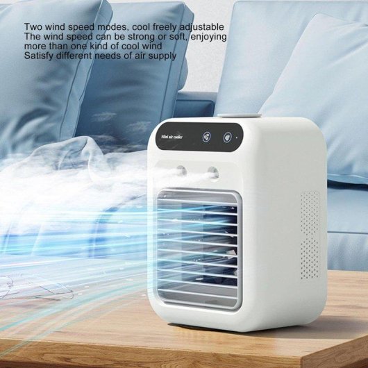 Mini Ventilador Humidificador Autrucker USB 500ml 3 Velocidades Ultra Silencioso Portátil