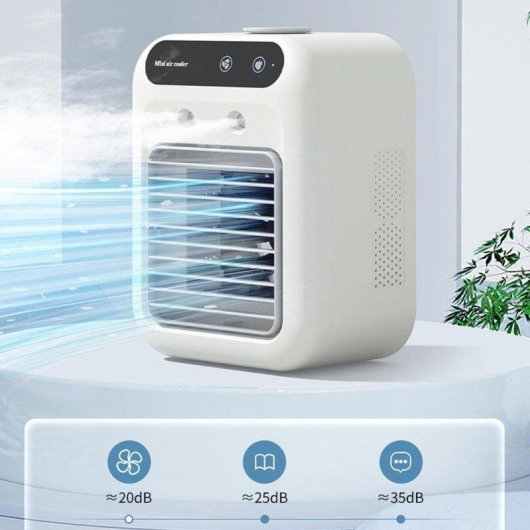 Mini Ventilador Humidificador Autrucker USB 500ml 3 Velocidades Ultra Silencioso Portátil