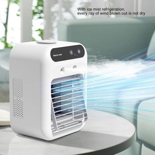 Mini Ventilador Humidificador Autrucker USB 500ml 3 Velocidades Ultra Silencioso Portátil