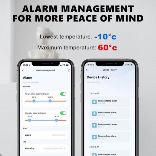 Sensor de temperatura y humedad Autrucker Wifi alta precisión Alexa Google Home