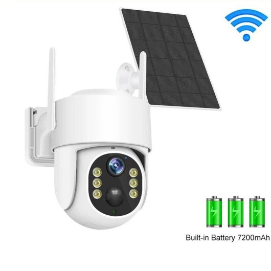 Caméra de surveillance 4MP Autrucker Vision nocturne extérieure Panneau solaire Audio bidirectionnel Détection humaine