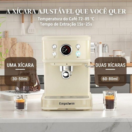 Máquina de café expresso semiautomática Rolipo Em_04 1,5 L 20 Bares com espumador