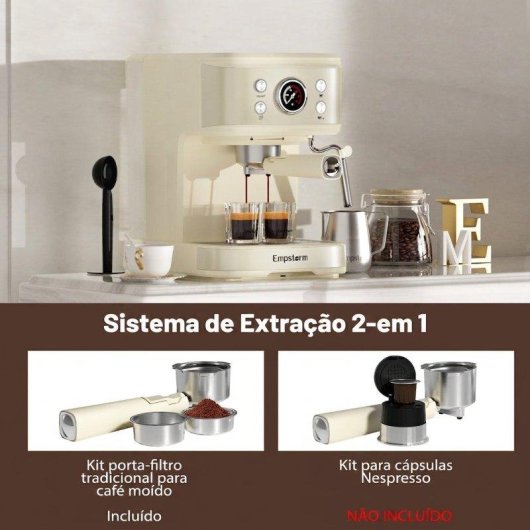 Máquina de café expresso semiautomática Rolipo Em_04 1,5 L 20 Bares com espumador