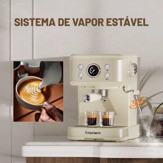 Máquina de café expresso semiautomática Rolipo Em_04 1,5 L 20 Bares com espumador