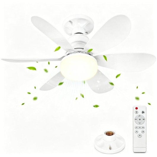 Deckenventilator mit Licht Autrucker 40W 52cm 3 Stufen Fernbedienung LED Leise