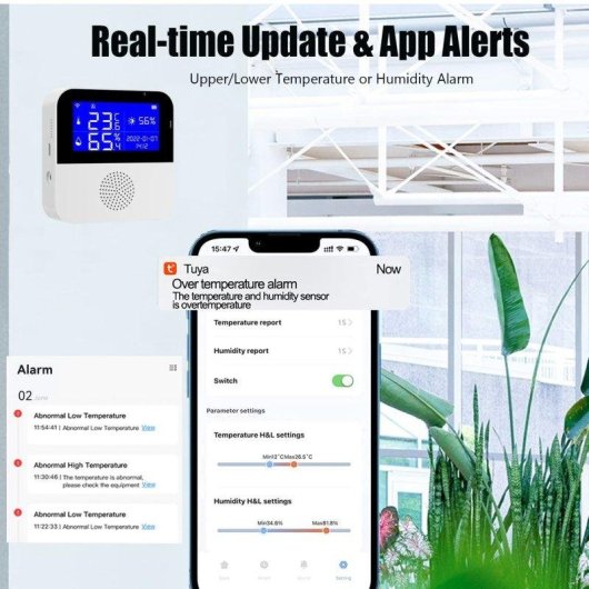 Sensor de temperatura y humedad Autrucker Wifi con sonda impermeable y control por voz