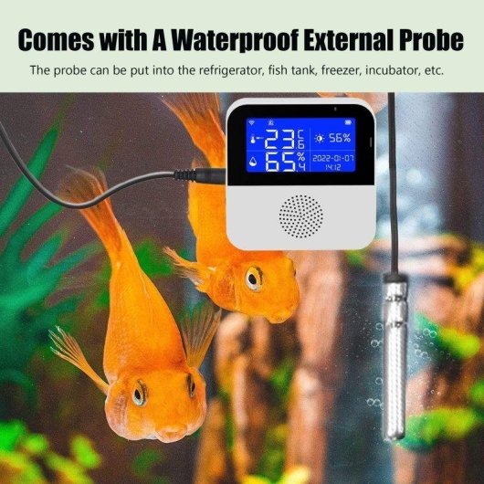 Sensor de temperatura y humedad Autrucker Wifi con sonda impermeable y control por voz
