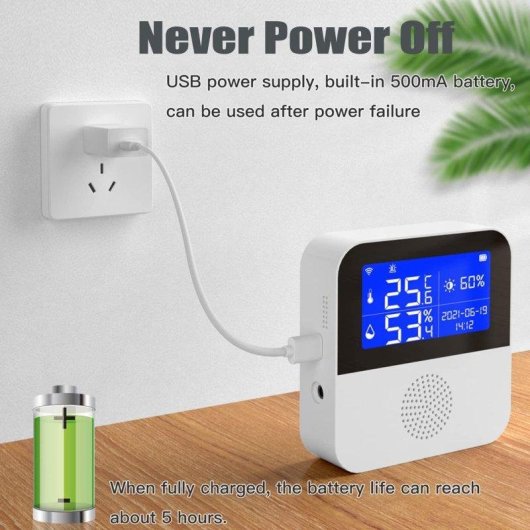 Sensor de temperatura y humedad Autrucker Wifi con sonda impermeable y control por voz