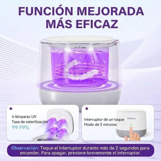 Limpiador Ultrasónico Rolipo Rayos Ultravioleta 320ml 45khz Desinfecção Branco