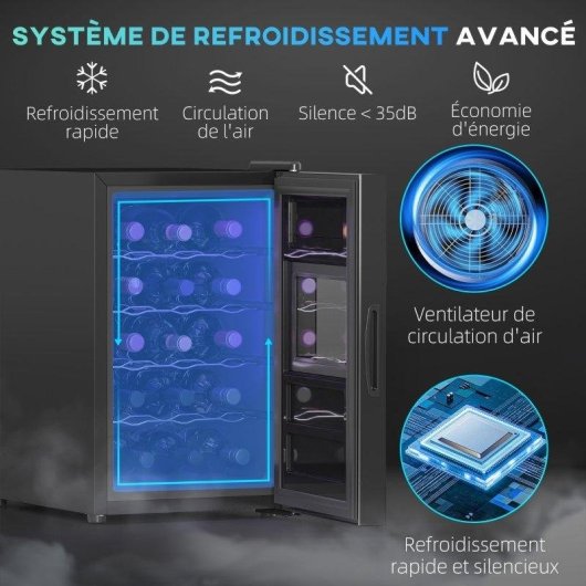 Frigorifero Mini Rolipo Termoelettrico 56cm 39L Nero LED Blu