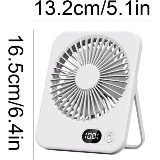 Mini Ventilador Autrucker 3600mAh 5 Velocidades Ultra Silencioso Pantalla LED Inclinación 180°