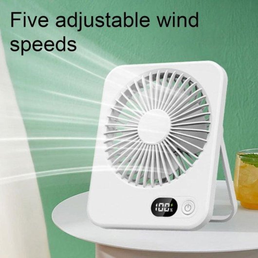 Mini Ventilador Autrucker 3600mAh 5 Velocidades Ultra Silencioso Pantalla LED Inclinación 180°