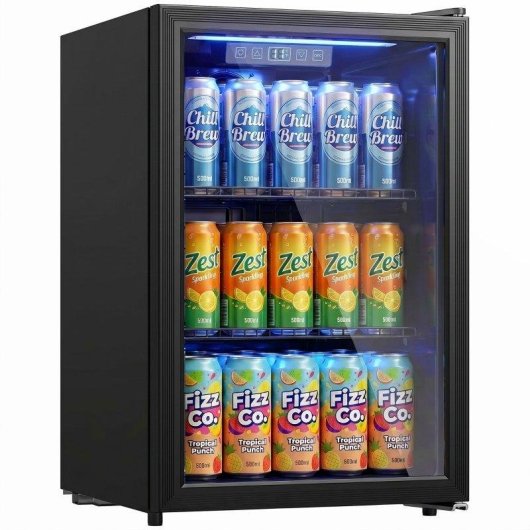 Frigorífico Mini Rolipo Silencioso 68,5cm 70L Negro Puerta Vidrio UV