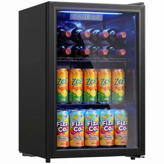 Frigorífico Mini Rolipo Silencioso 68,5cm 70L Negro Puerta Vidrio UV