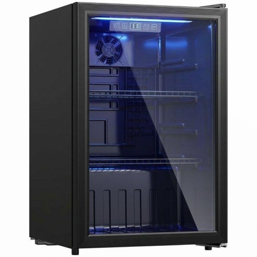 Frigorífico Mini Rolipo Silencioso 68,5cm 70L Negro Puerta Vidrio UV
