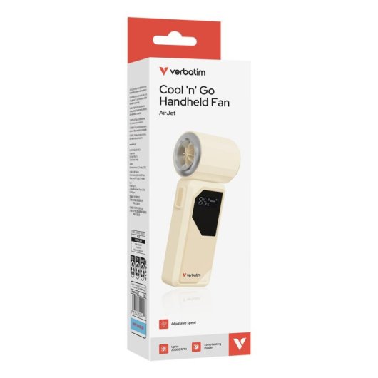 Mini Ventilatore Portatile Verbatim Cool 'n' Go AirJet 6W 4 Velocità LED