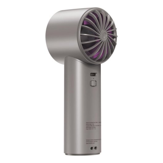 Mini Ventilatore Portatile Verbatim Cool 'n' Go Ice Touch 8W 3 Velocità Batteria Ricaricabile Grigio/Viola
