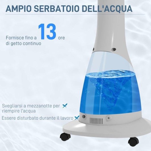 Ventilatore Nebulizzatore a Piantana Rolipo 3L 3 Modalità 3 Velocità Telecomando Nero