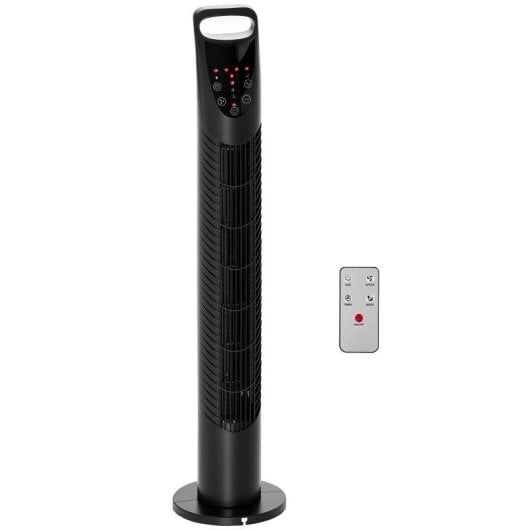 Ventilatore a Colonna Rolipo 40W 3 Velocità 3 Modalità Oscillazione 70° Timer Telecomando Nero