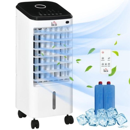 Climatizzatore Evaporativo Portatile Rolipo 65W 3,5L 3 Velocità Telecomando LED
