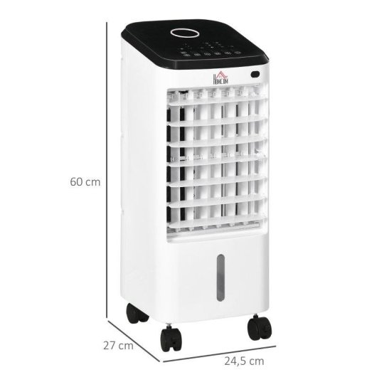 Climatizzatore Evaporativo Portatile Rolipo 65W 3,5L 3 Velocità Telecomando LED