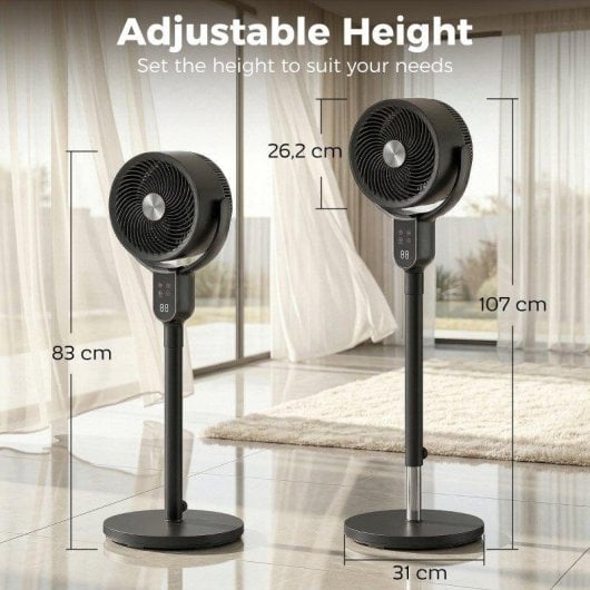 Ventilador de Pie Rolipo 8 Velocidades Oscilación 3D Ultra Silencioso con Mando y Aromaterapia