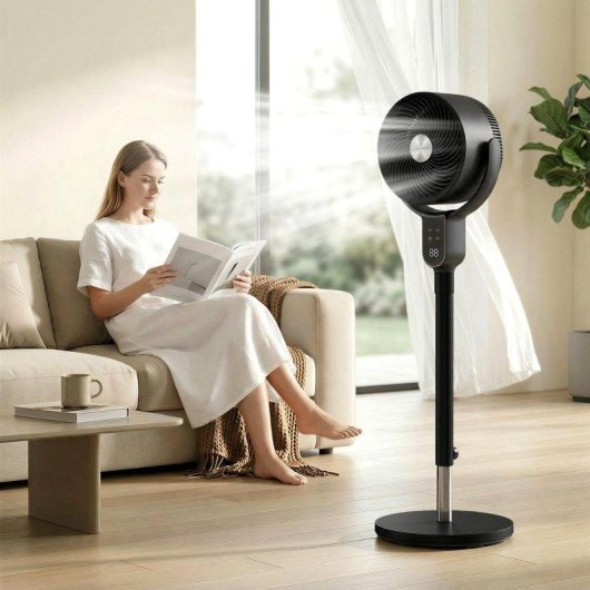 Ventilador de Pie Rolipo 8 Velocidades Oscilación 3D Ultra Silencioso con Mando y Aromaterapia