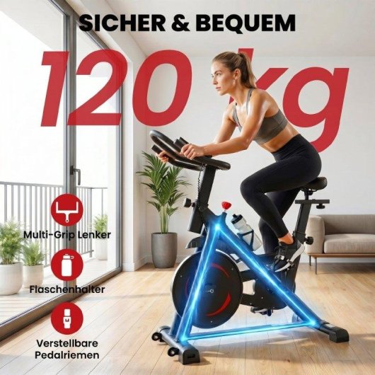 Bicicleta Estática Rolipo Magnetorresistencia 120kg App Wifi