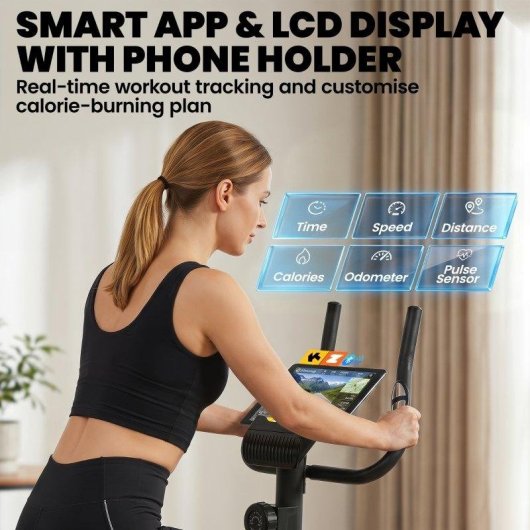Bicicleta Estática Rolipo Resistencia Magnética 8 Niveles Bluetooth