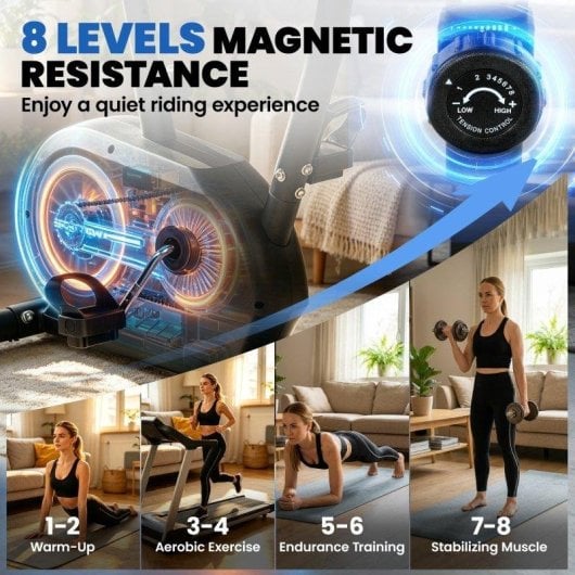 Bicicleta Estática Rolipo Resistencia Magnética 8 Niveles Bluetooth
