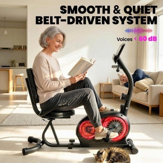 Bicicleta Estática Rolipo Reclinable 8 Velocidades con Pulsómetro LCD