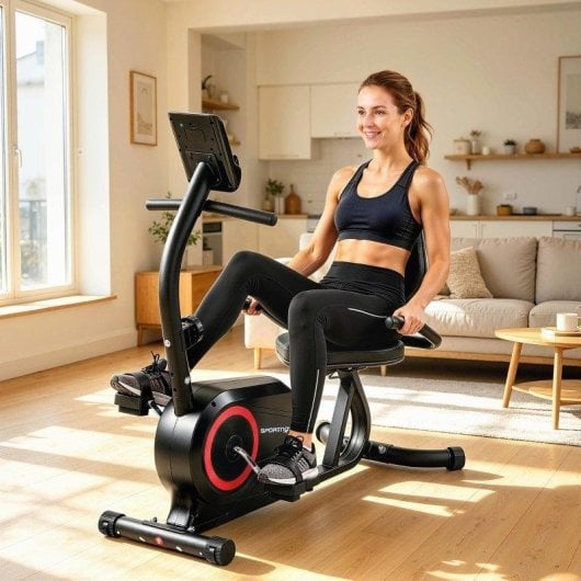 Bicicleta Estática Rolipo Reclinable 8 Velocidades con Pulsómetro LCD