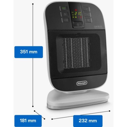 Aquecedor Cerâmico DeLonghi HFX60V20 2000W com comando e temporizador