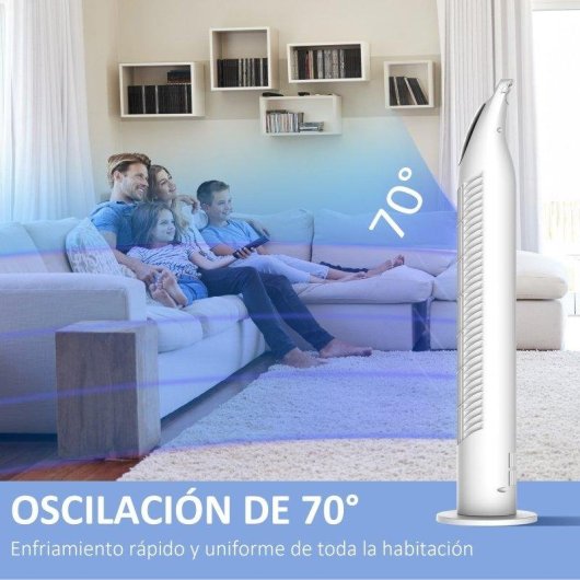 Ventilatore a Colonna Rolipo 40W 3 Velocità Oscillante Telecomando Timer